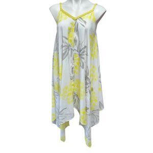 Merona lagenlook dress sundress coverup floral pockets handkerchief hem small